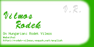 vilmos rodek business card